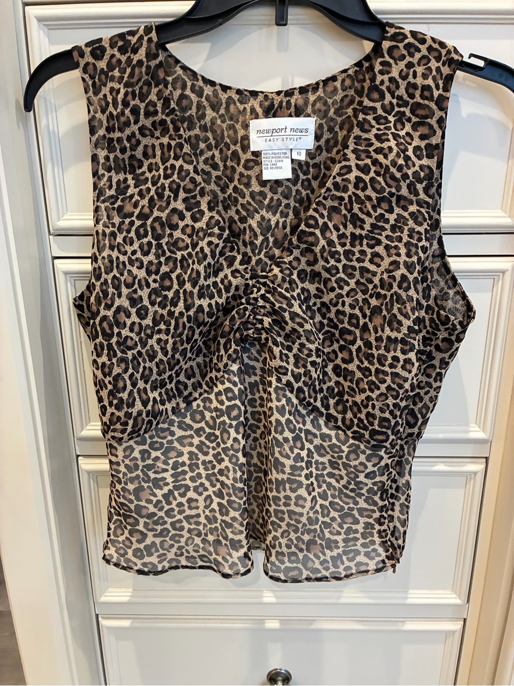 Newport News Leopard Print Sleeveless Camisole - Brown/Black